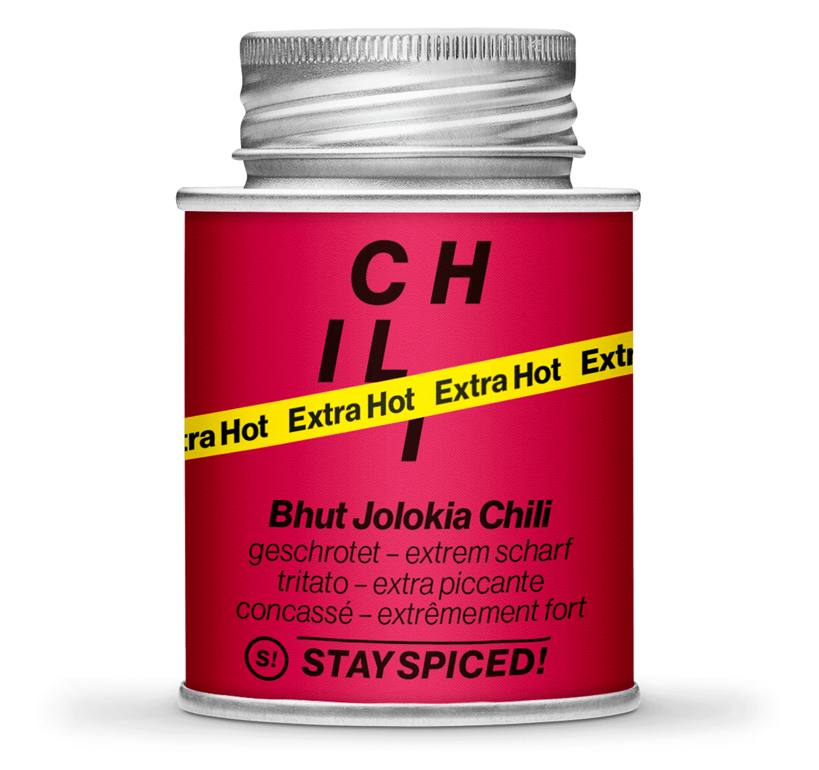 Bhut Jolokia Chili - geschrotet 1-3 mm, extra scharf, 170ml Schraubdose